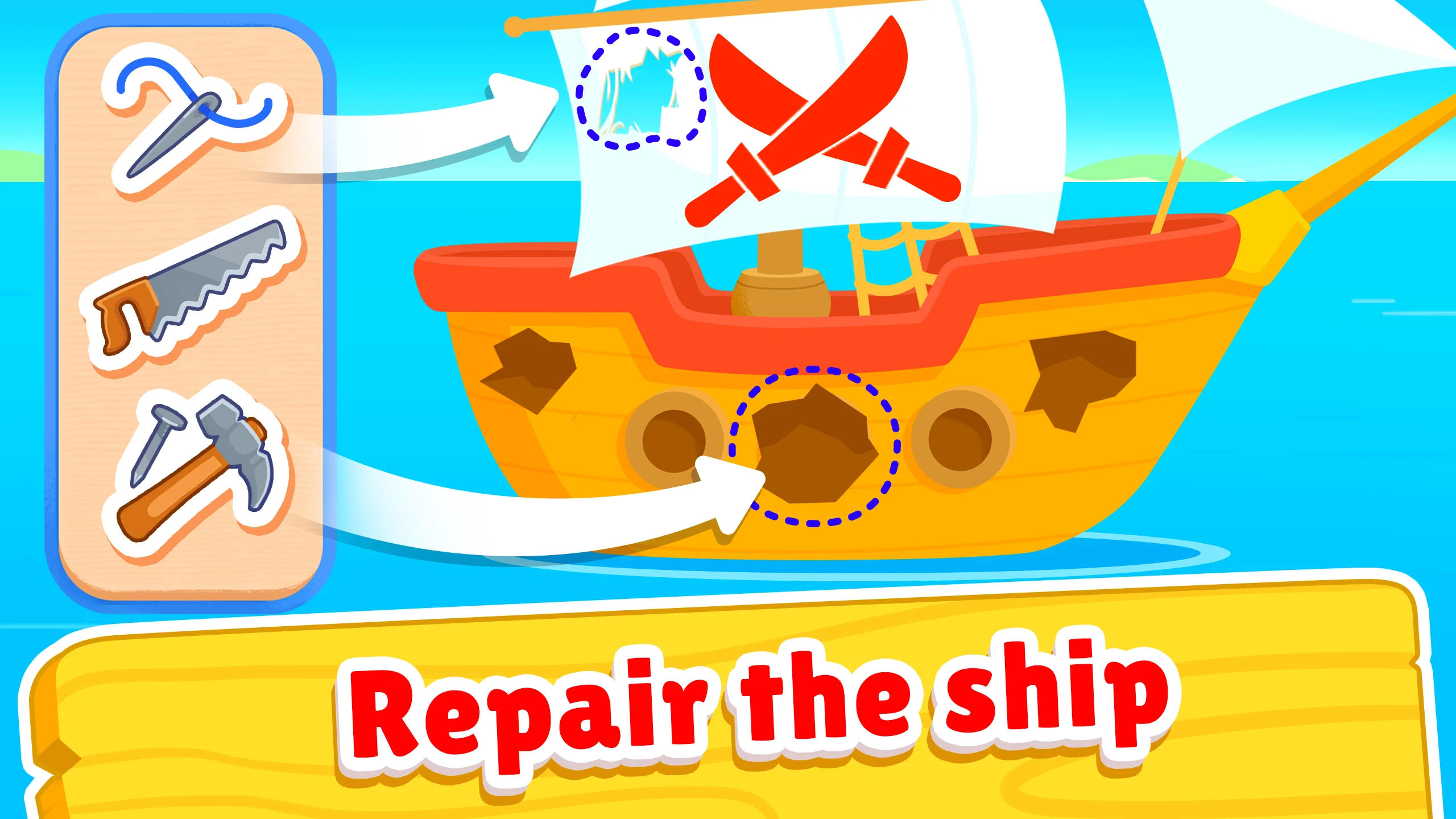 Pirate ship. Awesome sea games screenshot