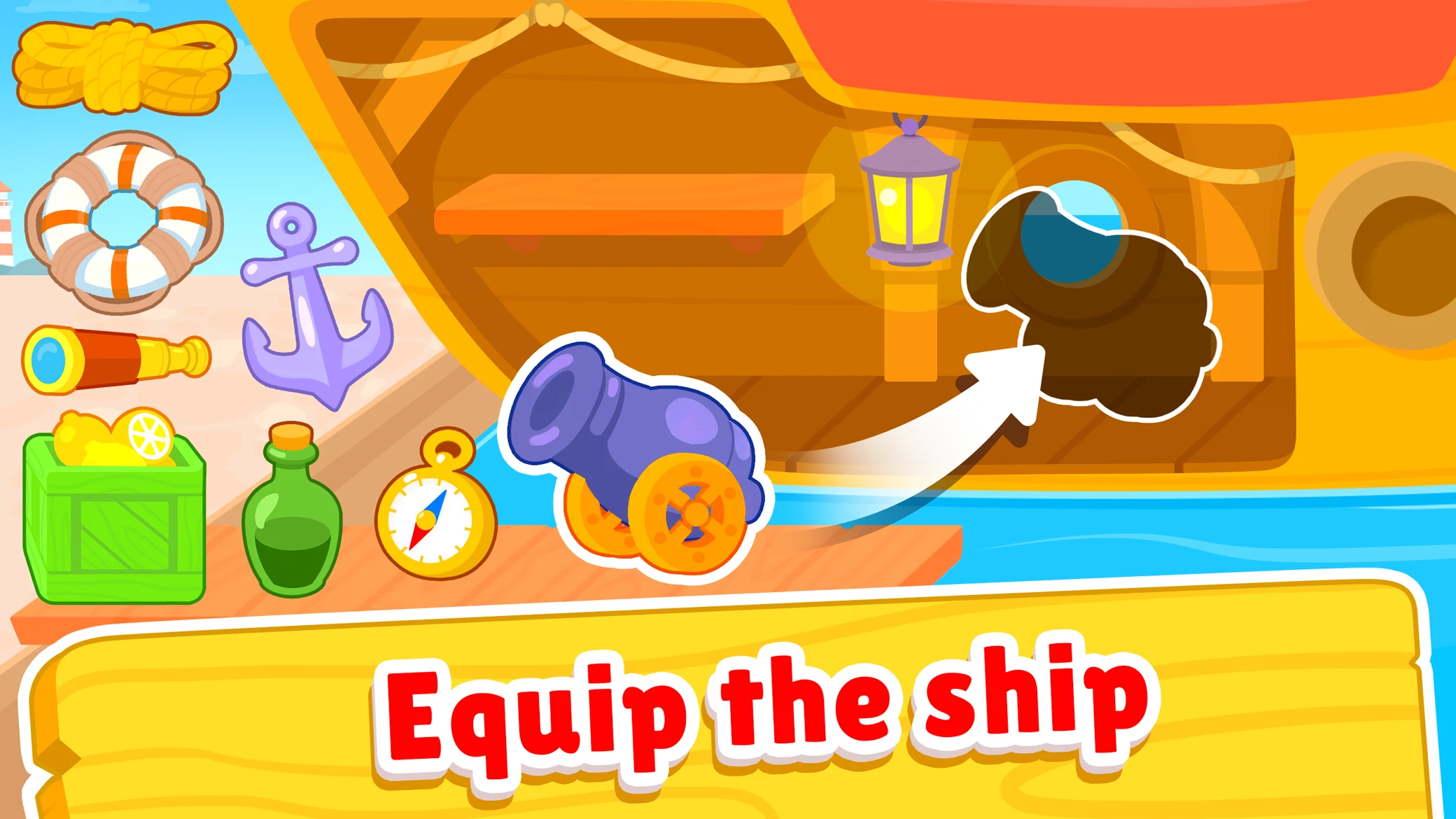 Pirate ship. Awesome sea games screenshot