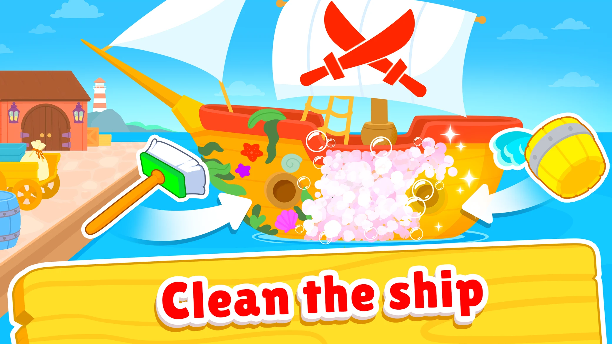 Pirate ship. Awesome sea games screenshot